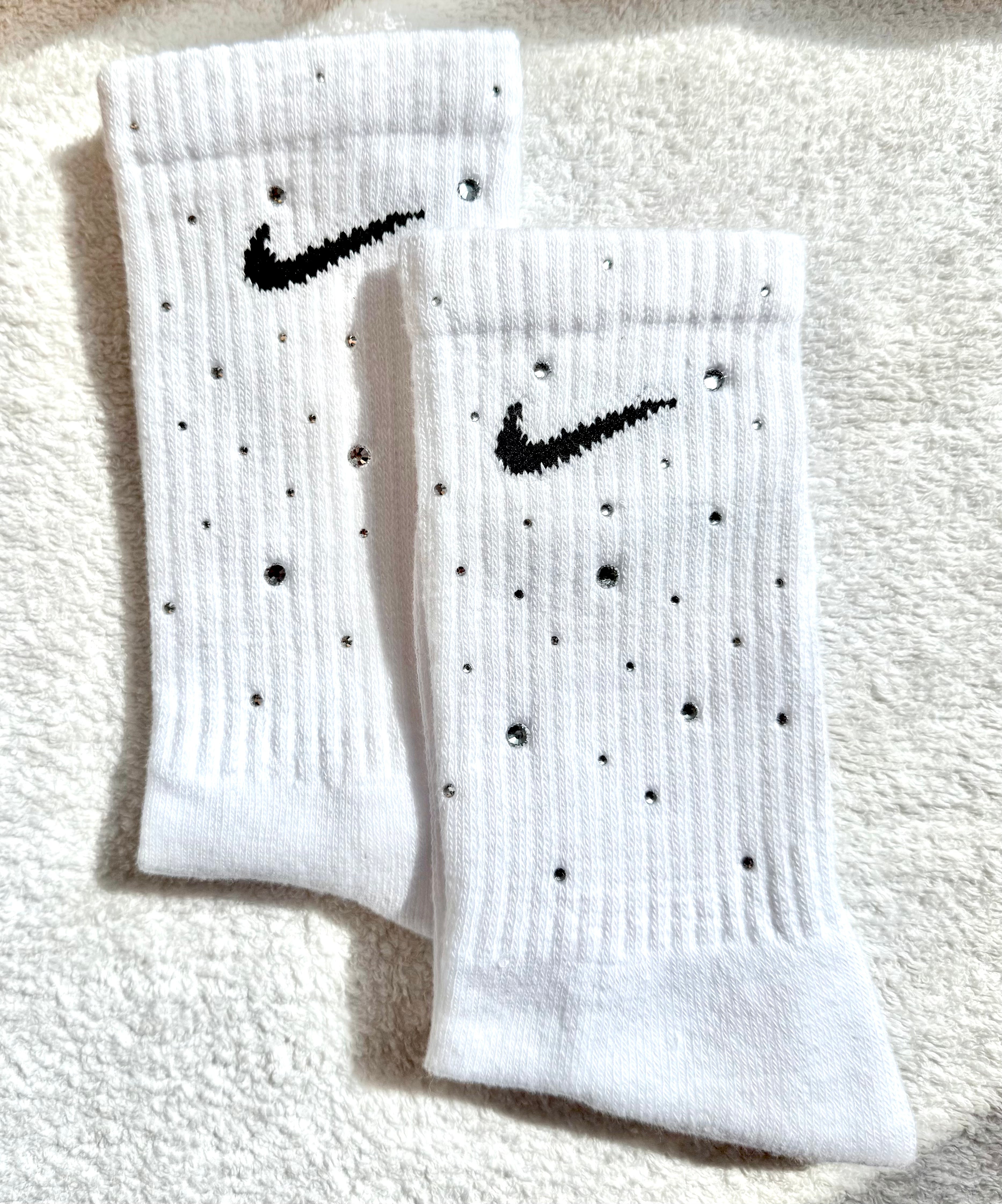 Calzini Nike Bianchi con Brillantini Argento