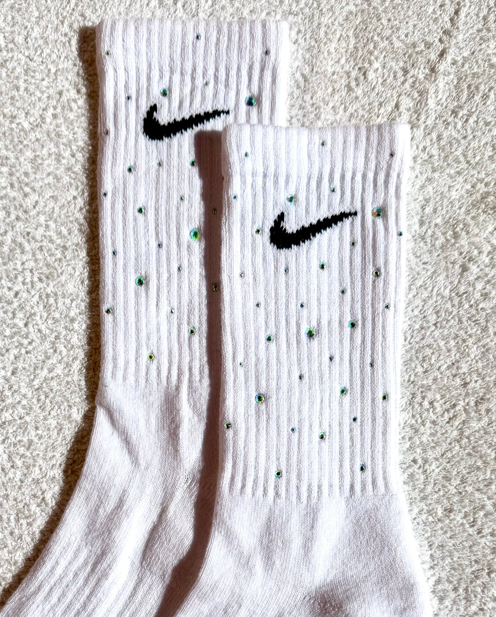 Calzini Nike Bianchi con Brillantini Cangianti