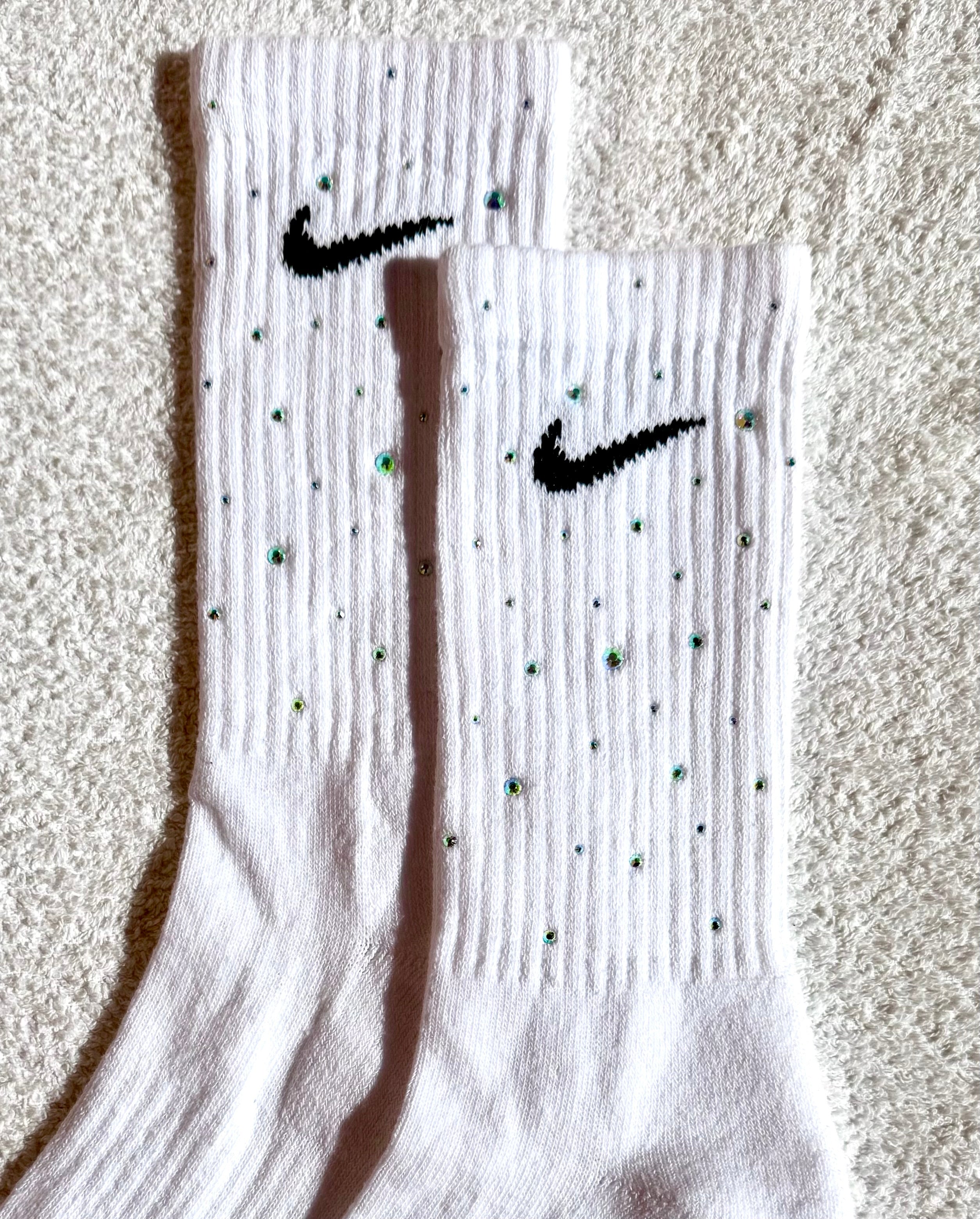 Calzini Nike Bianchi con Brillantini Cangianti