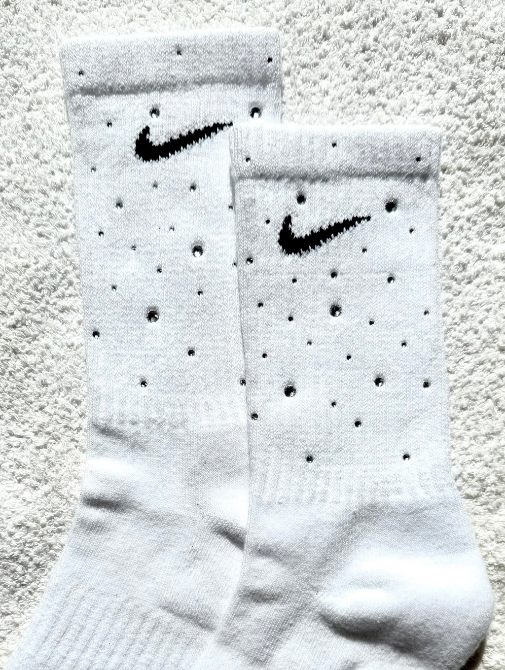 Calzini Nike Bianchi con Brillantini Argento