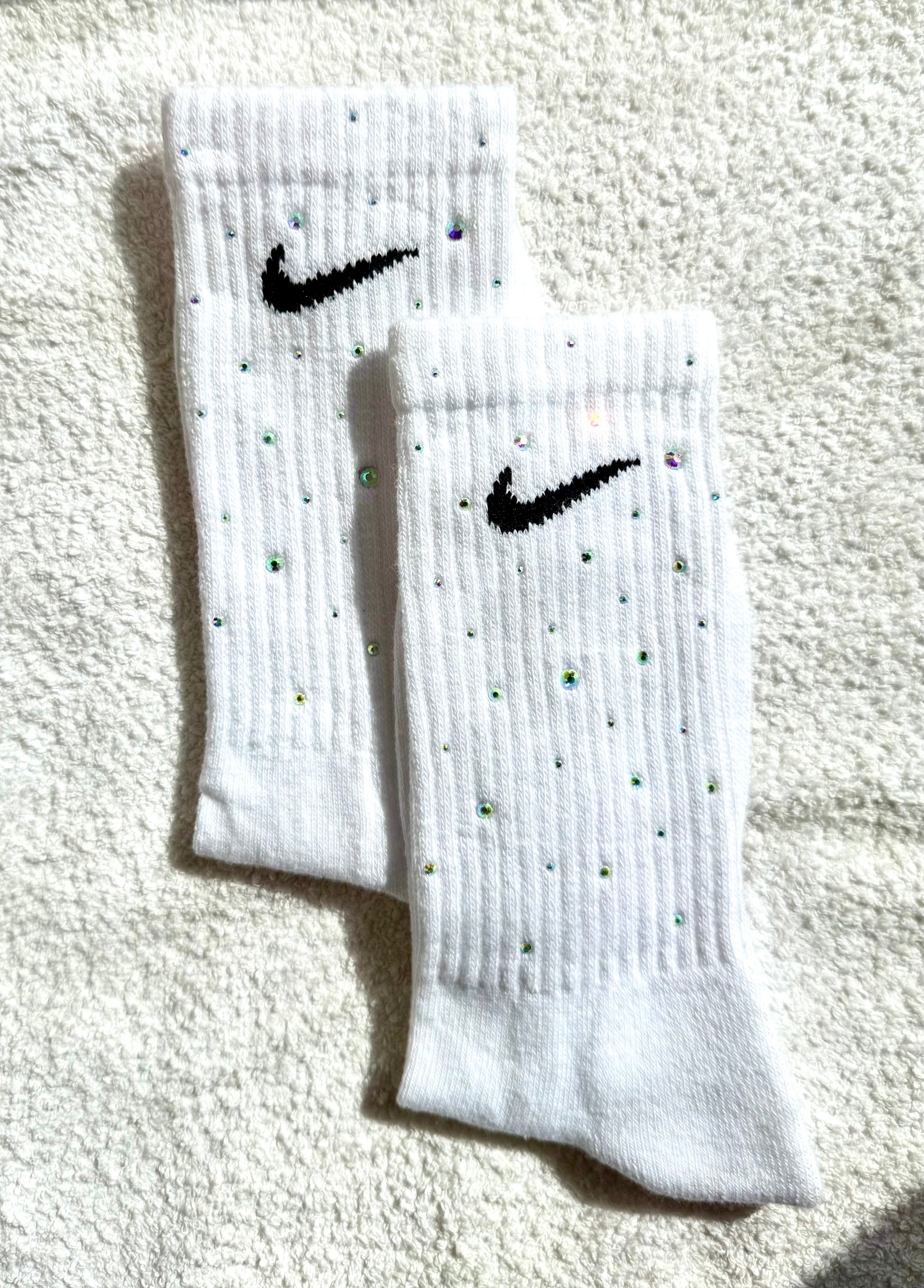 Calzini Nike Bianchi con Brillantini Cangianti