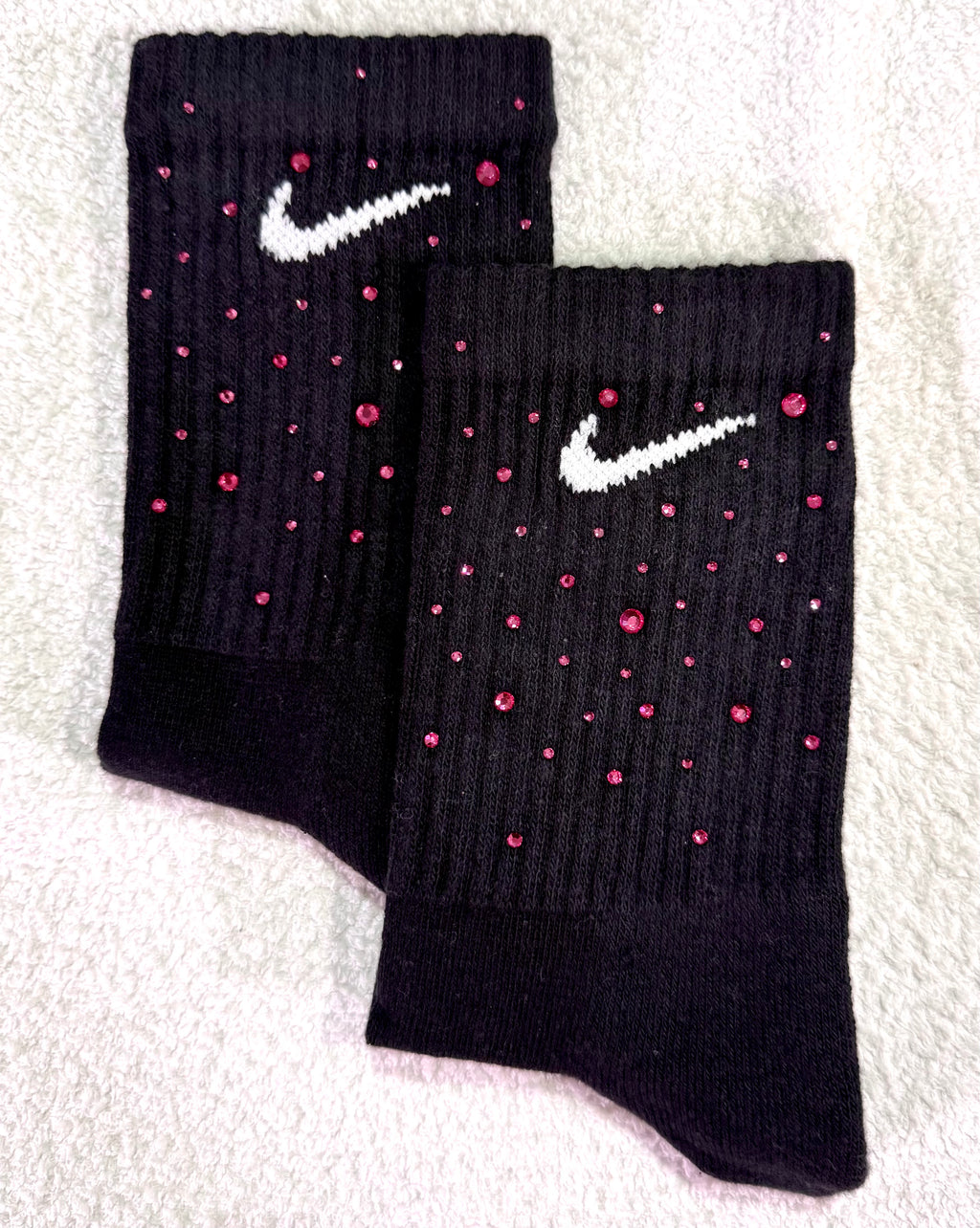 Calzini Nike Neri con Brillantini Fucsia