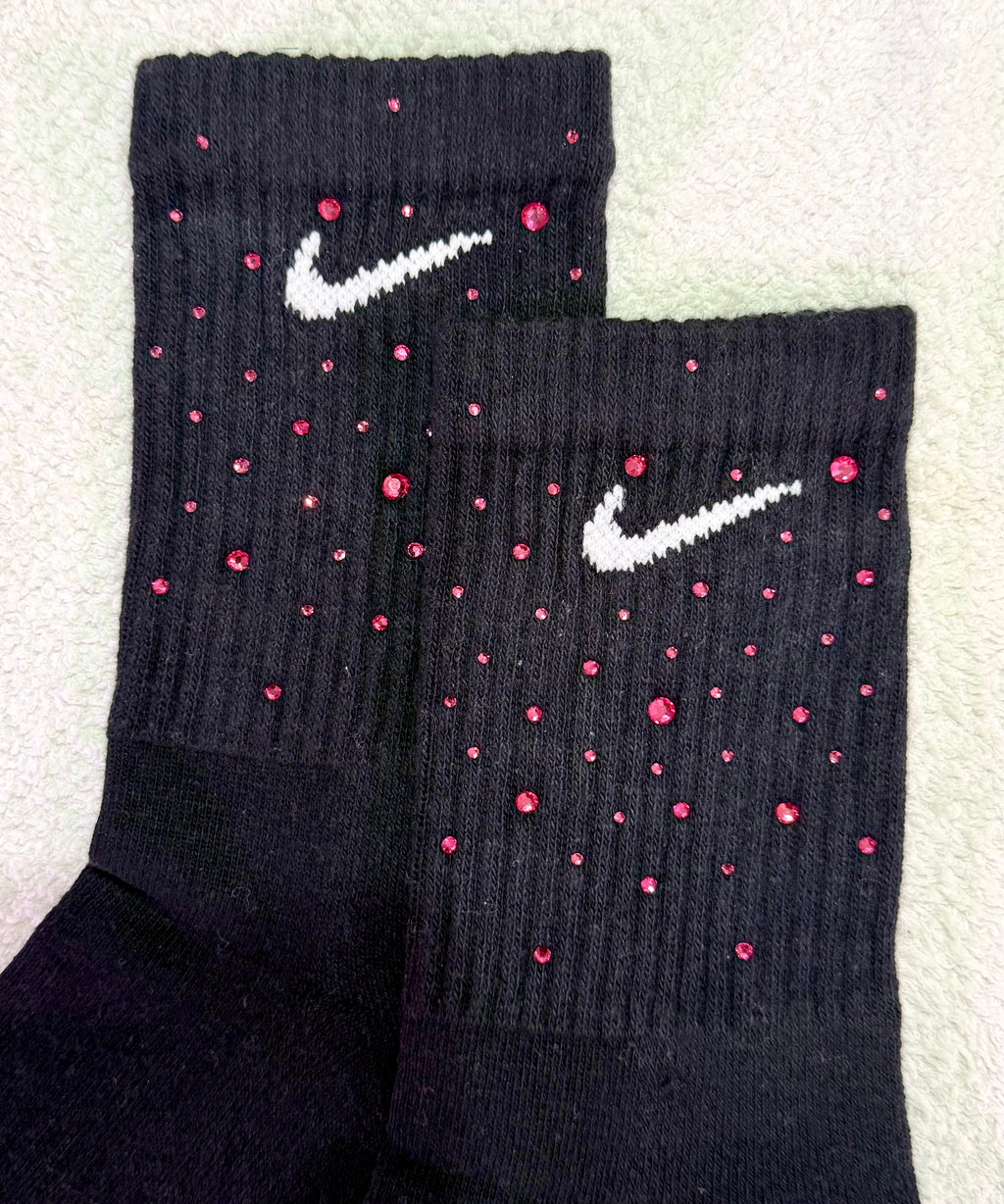 Calzini Nike Neri - Brillantini Fucsia