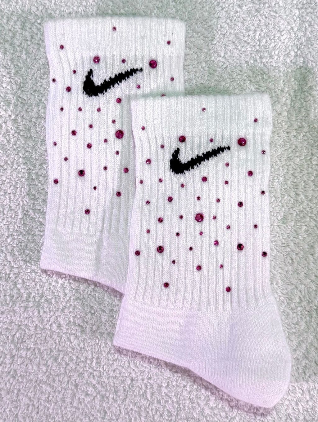 Calzini Nike Bianchi con Brillantini Fucsia