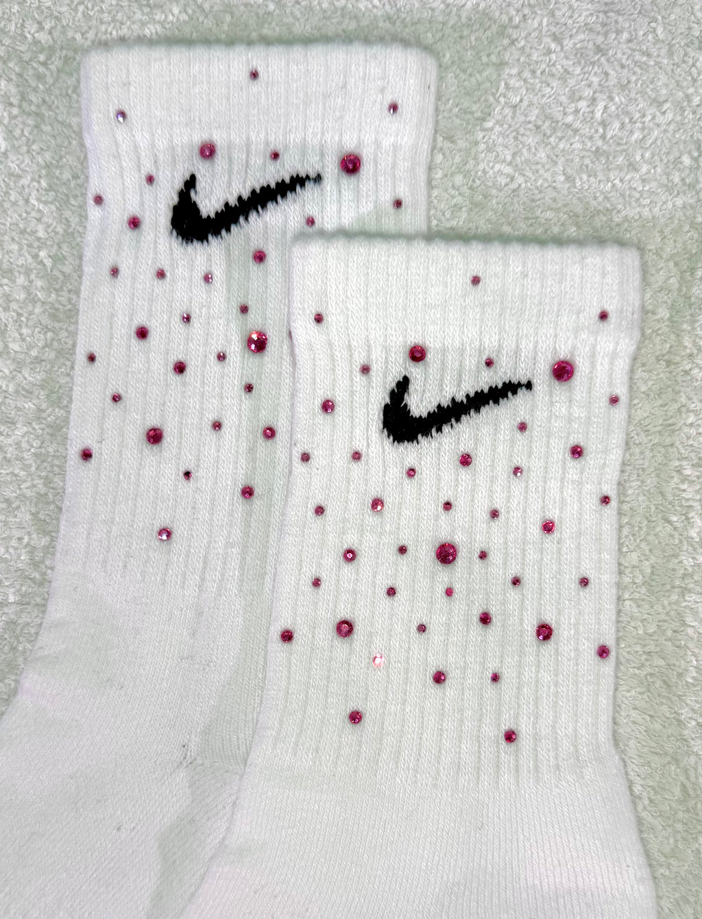 Calzini Nike Bianchi con Brillantini Fucsia