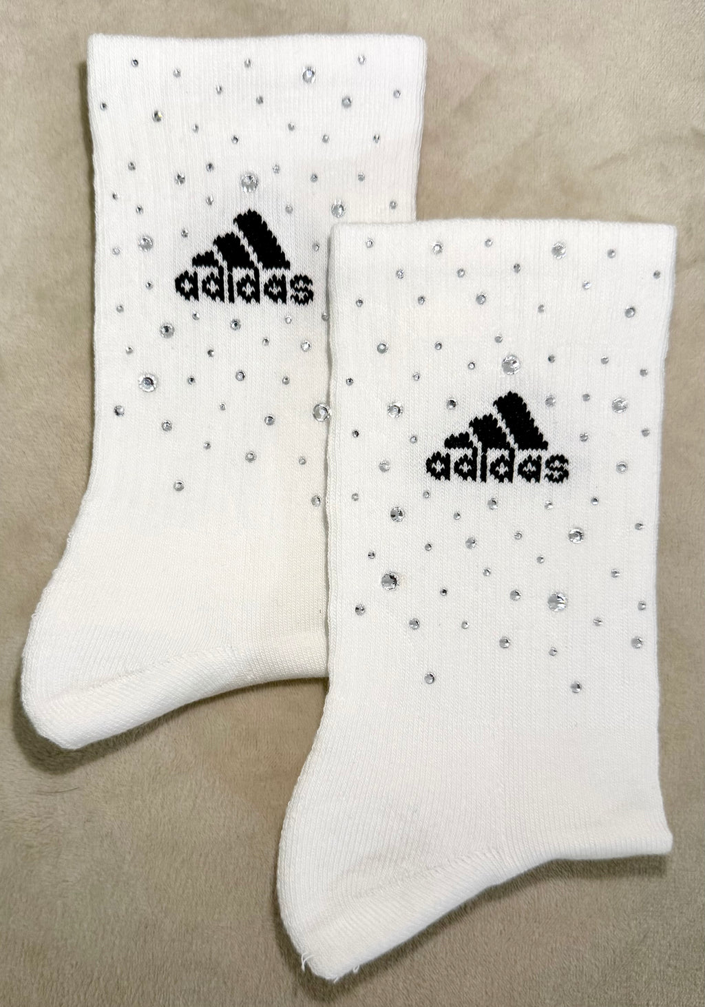 Calzini Adidas Bianchi con brillantini argento