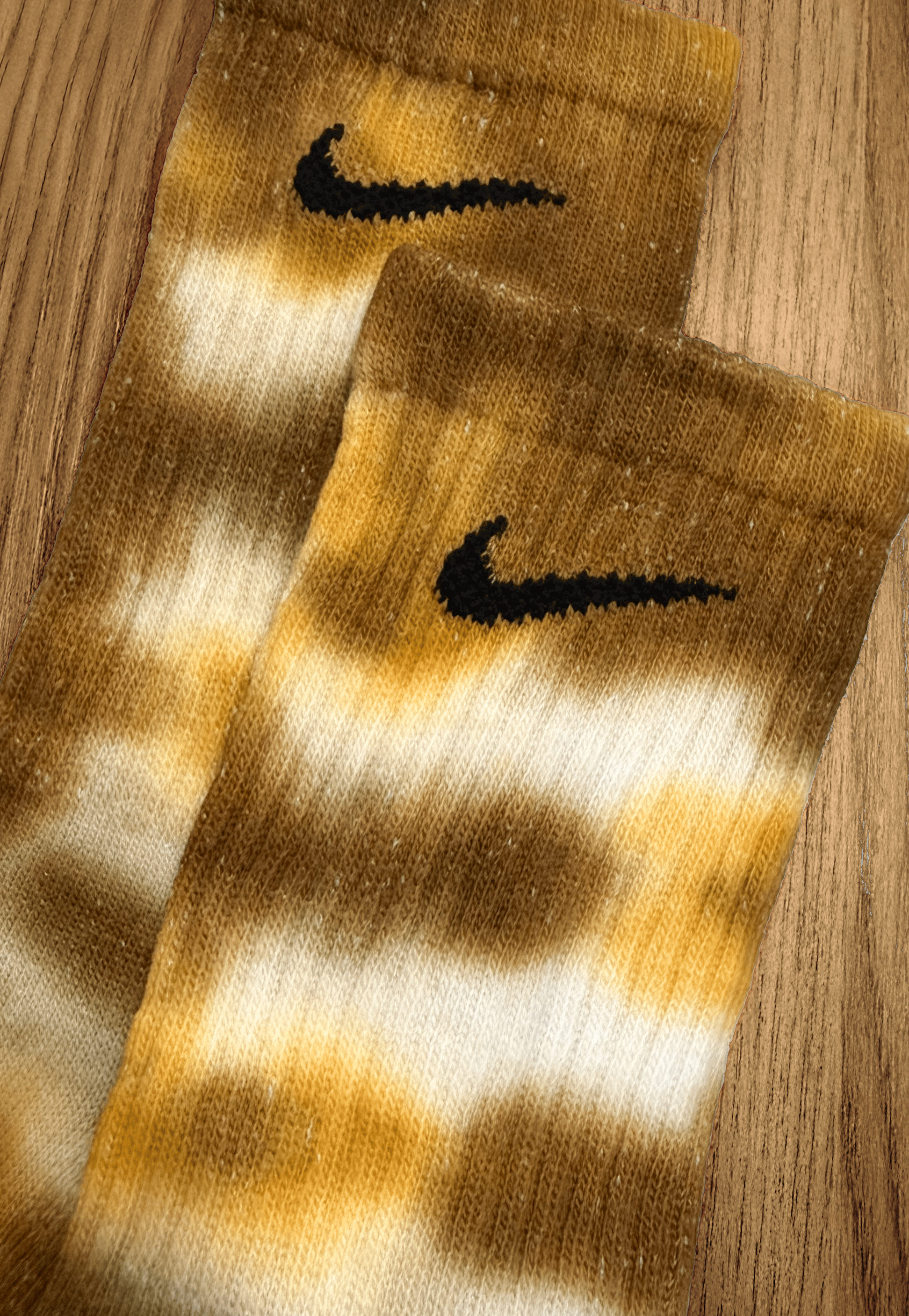 Calzini Nike Tie Dye personalizzati con sfumatura Cappuccino, marrone e beige