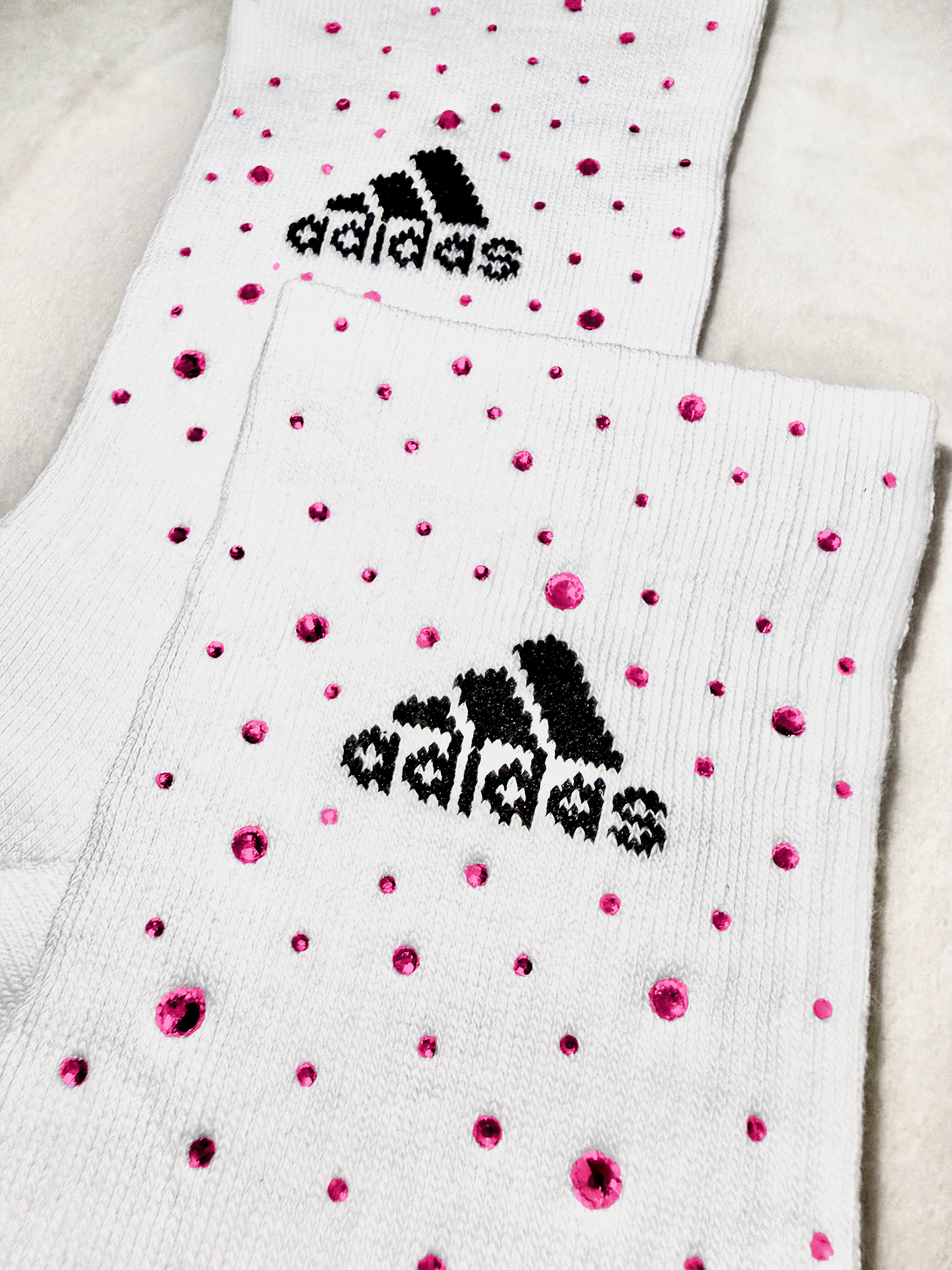 Calzini Adidas Nike con Brillantini Fucsia