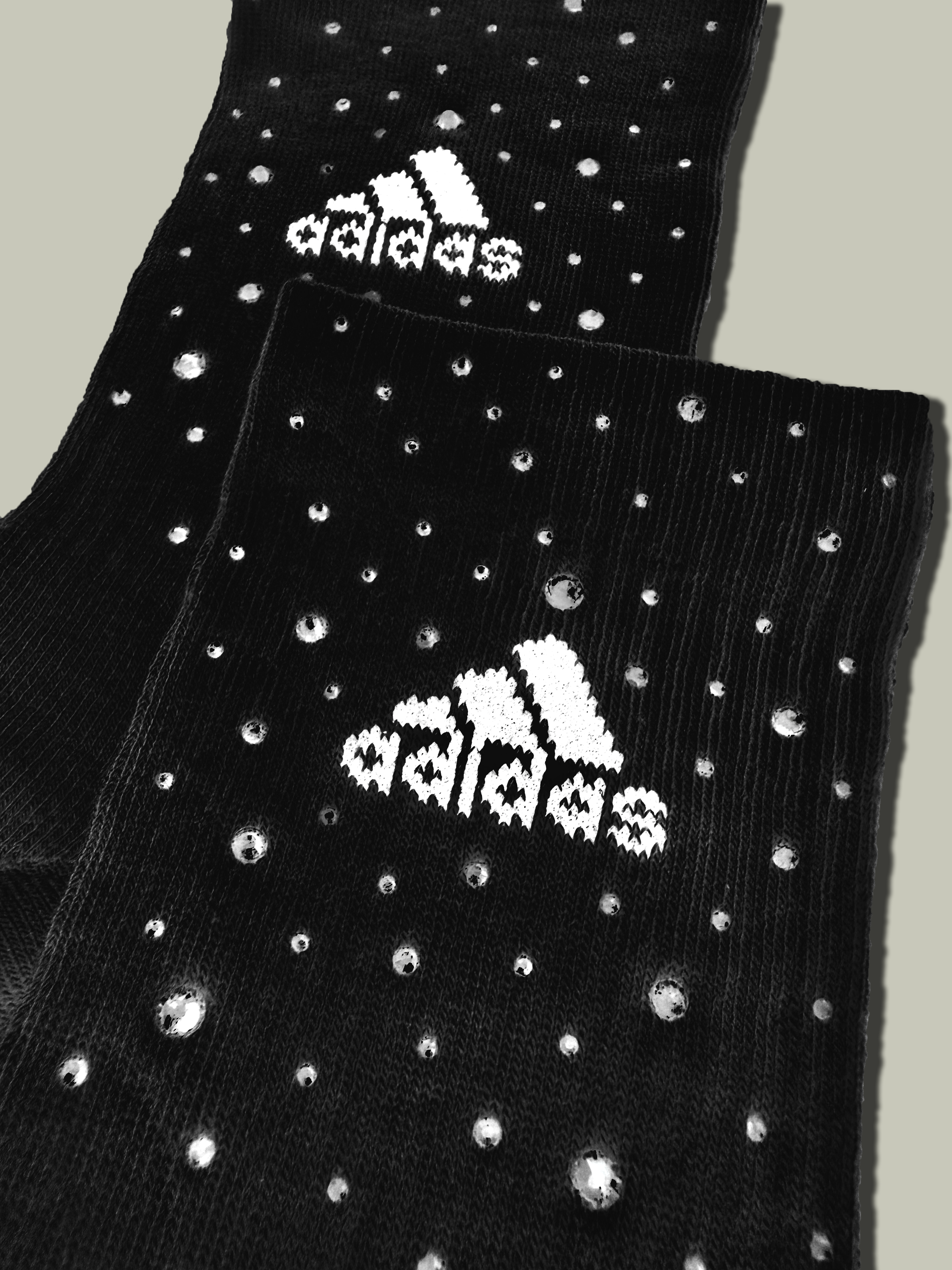 Calzini Adidas Neri con Brillantini argento