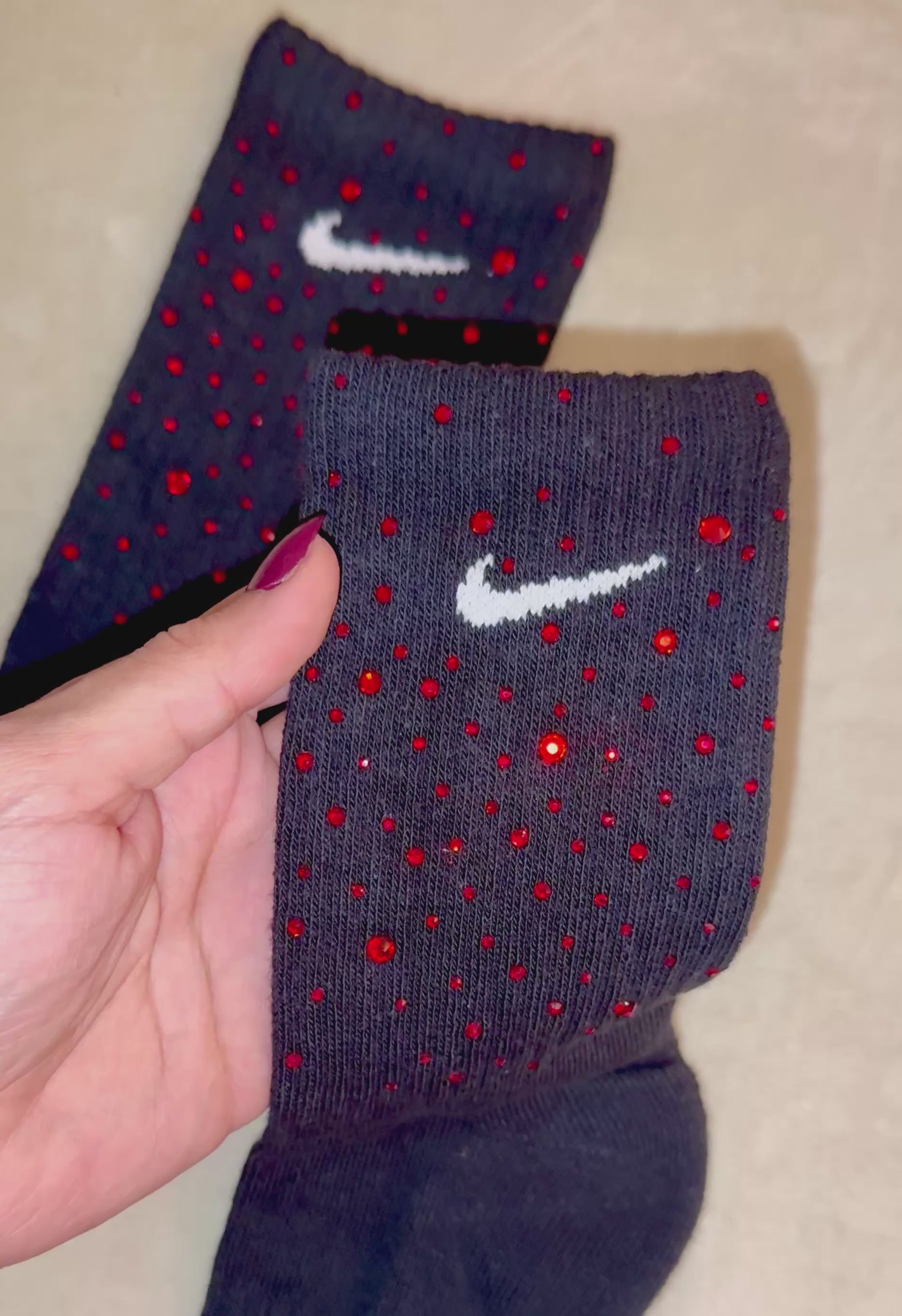 Calzini Nike Neri - Brillantini Rossi