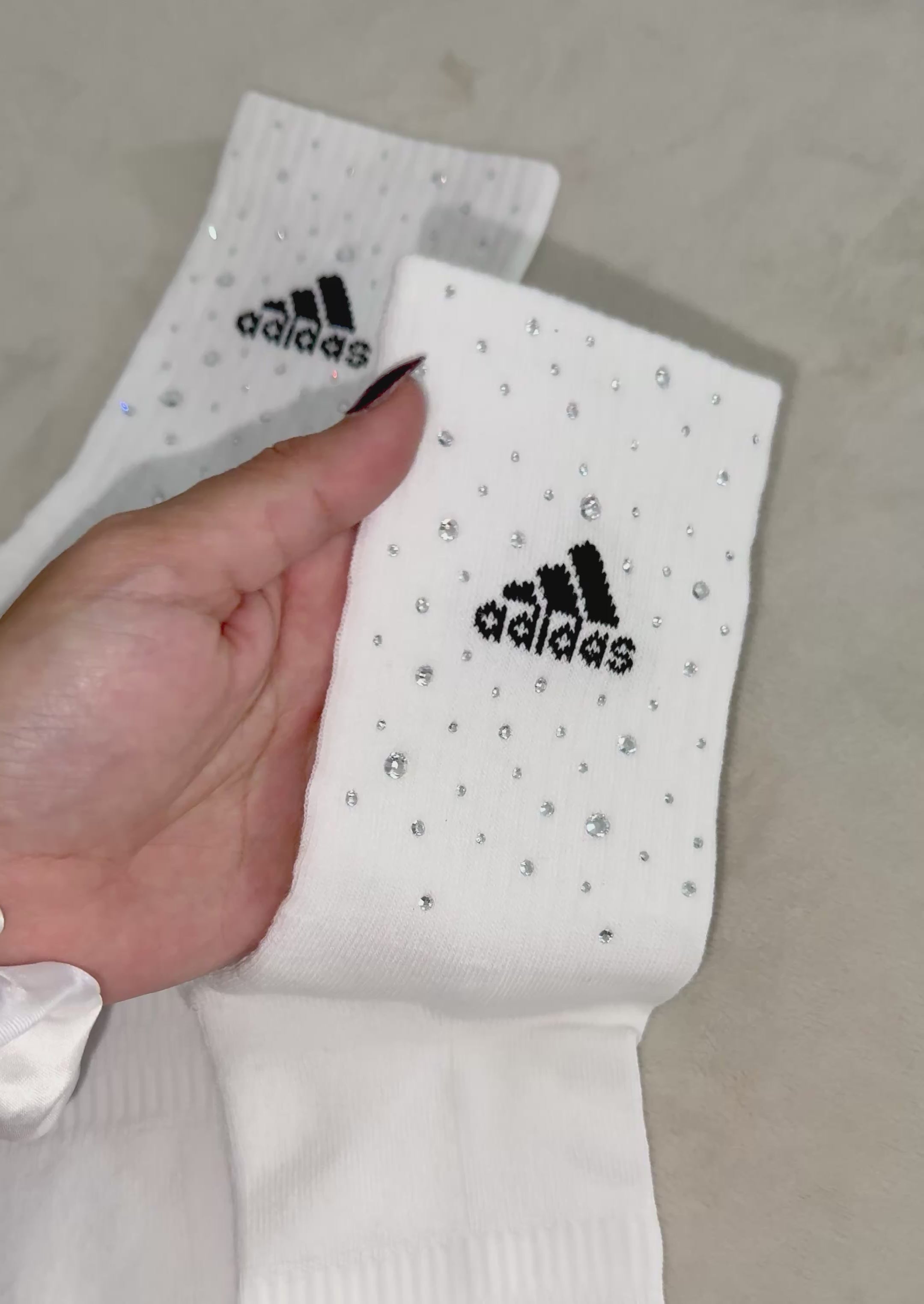 Calzini Adidas Bianchi con Brillantini argento