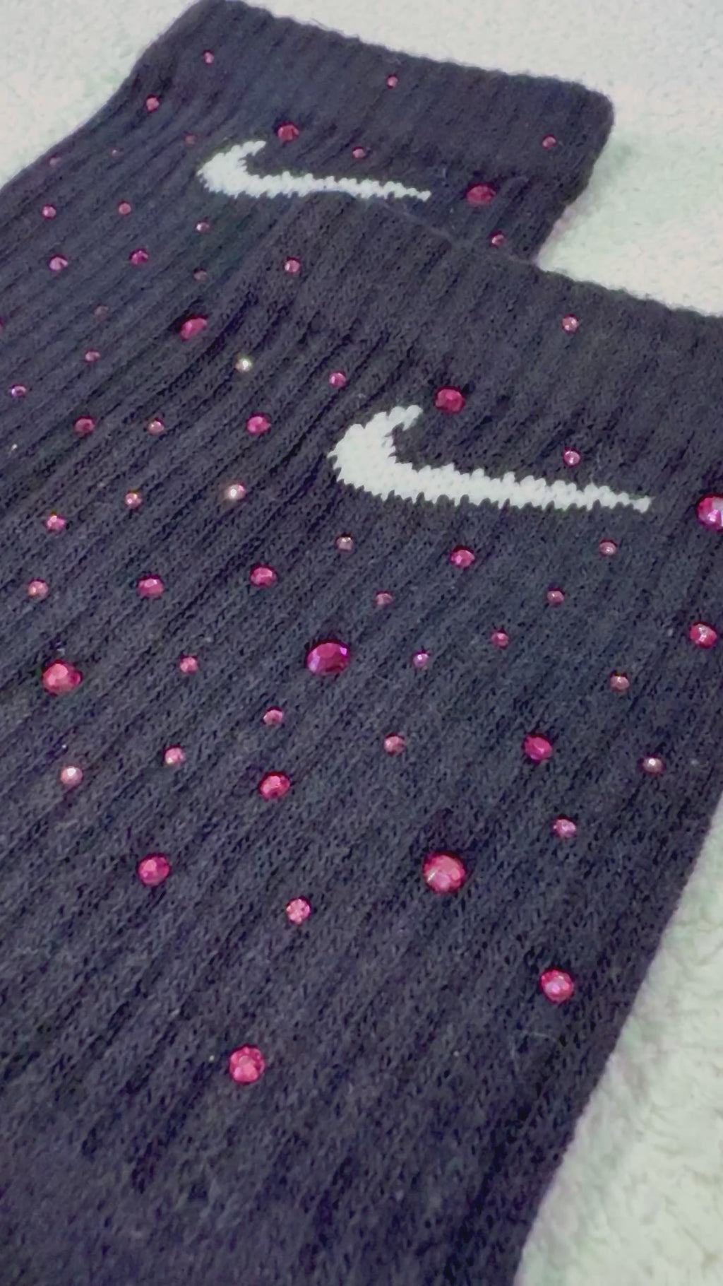 Calzini Nike Neri con Brillantini Fucsia