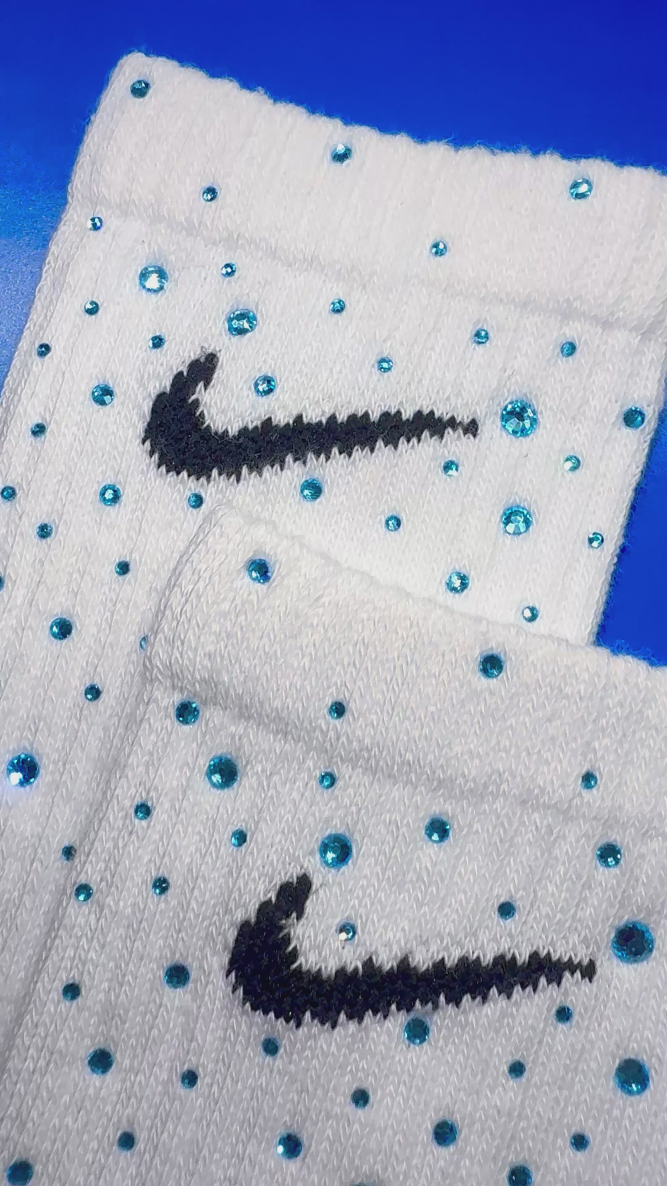 Calzini Nike Bianchi - Brillantini Acquamarina