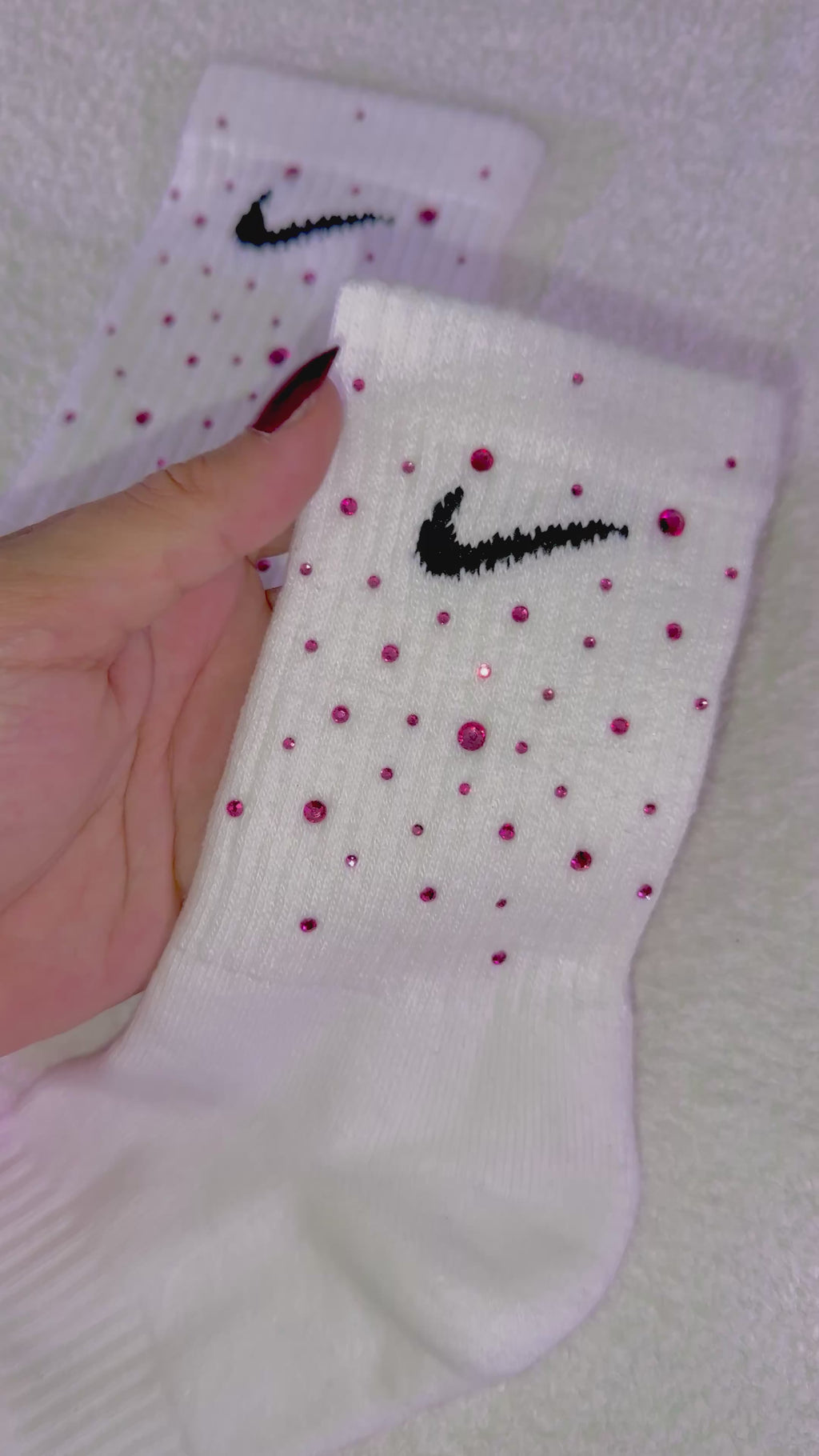 Calzini Nike Bianchi - Brillantini Fucsia