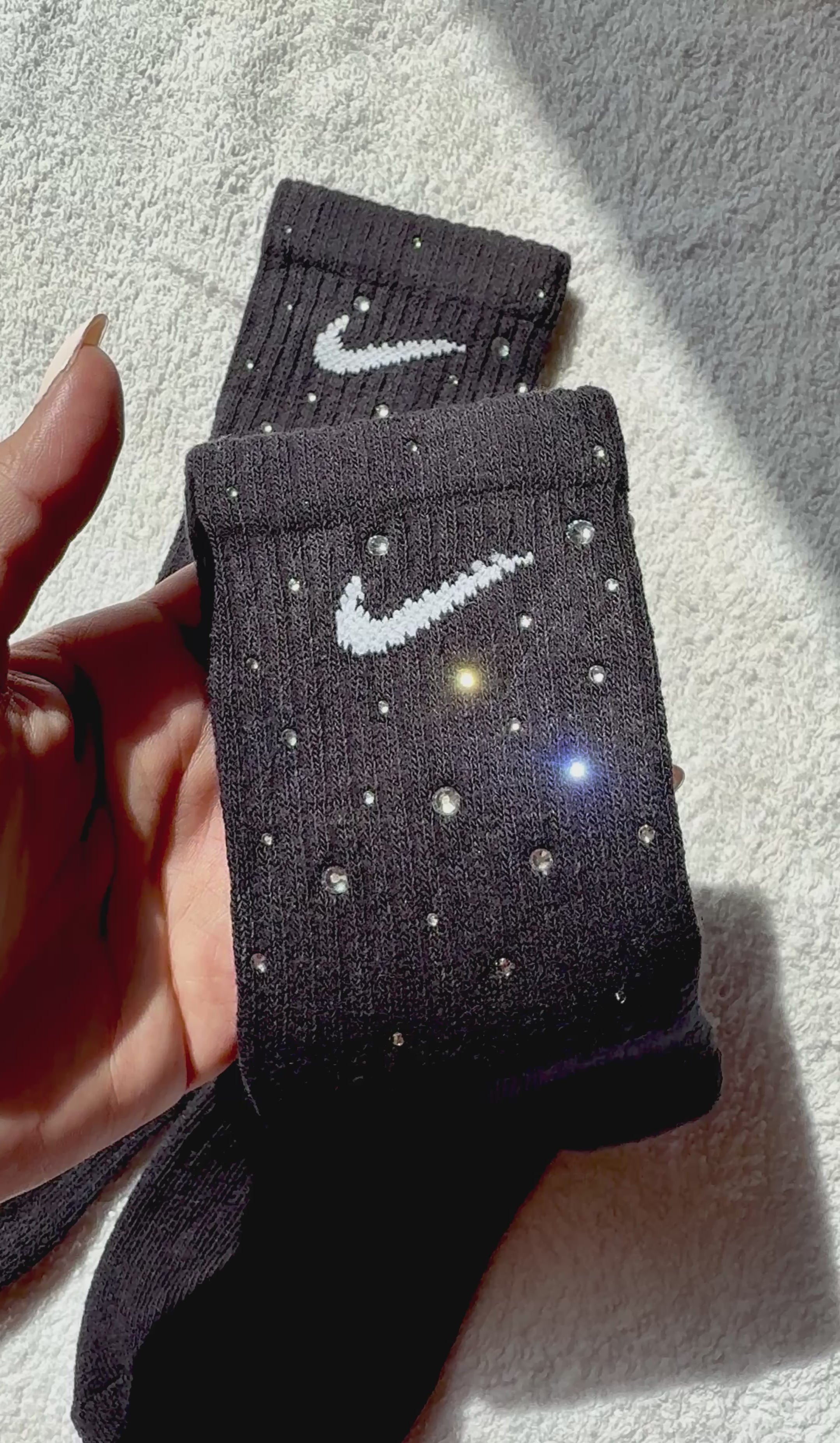 Calzini Nike Neri con Brillantini Argento