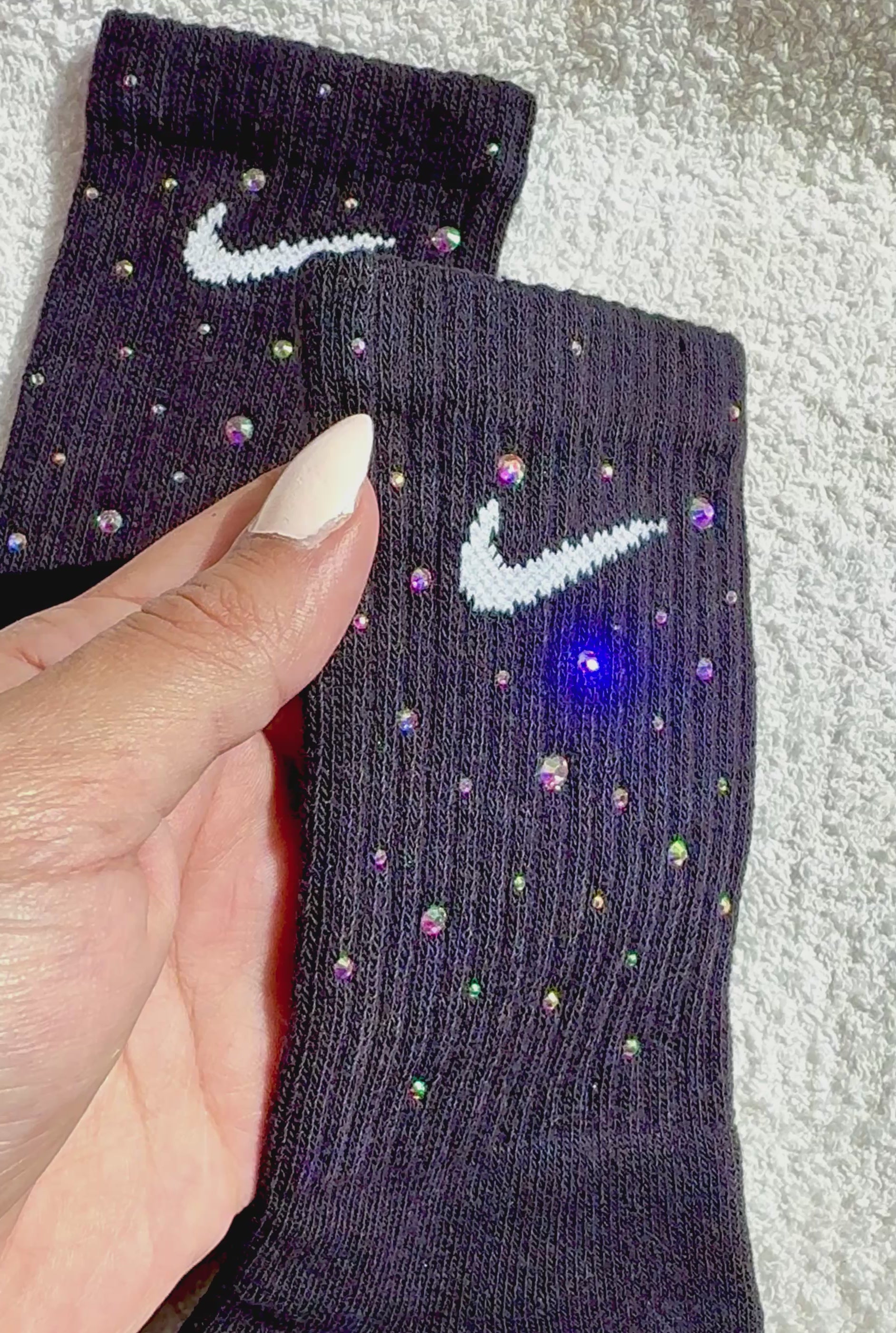 Calzini Nike Neri con Brillantini Cangianti