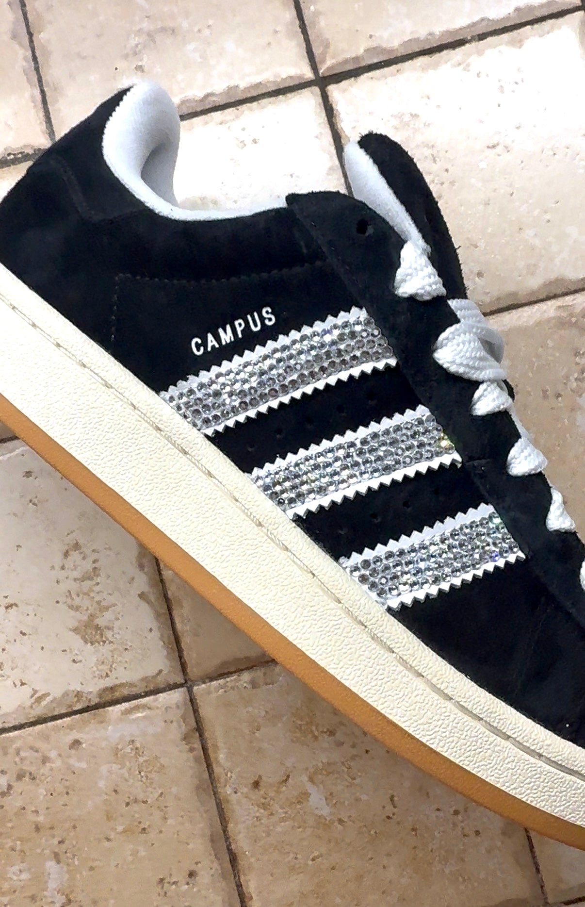 Adidas Campus Black con brillantini