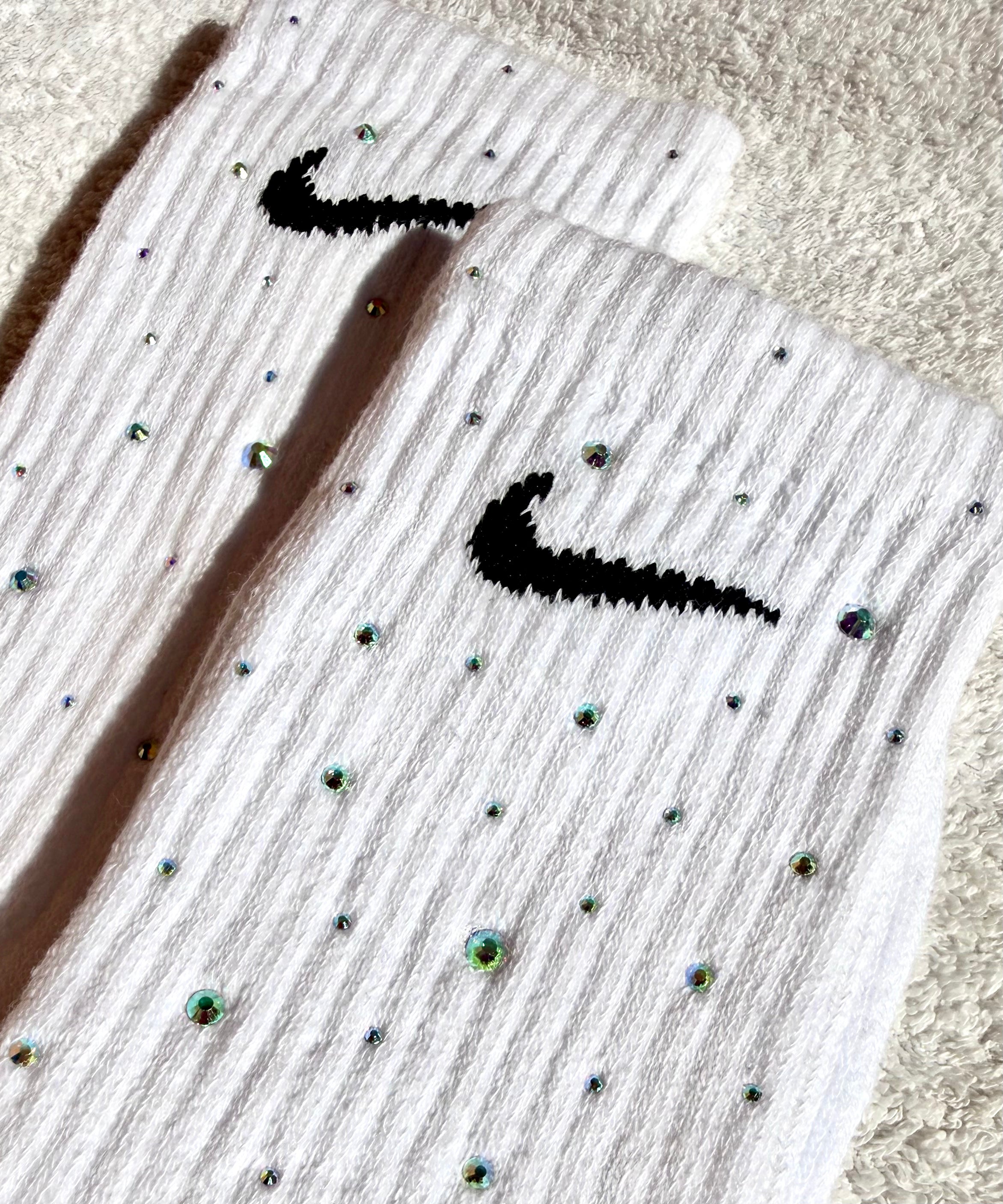 Calzini Nike Bianchi con Brillantini Cangianti