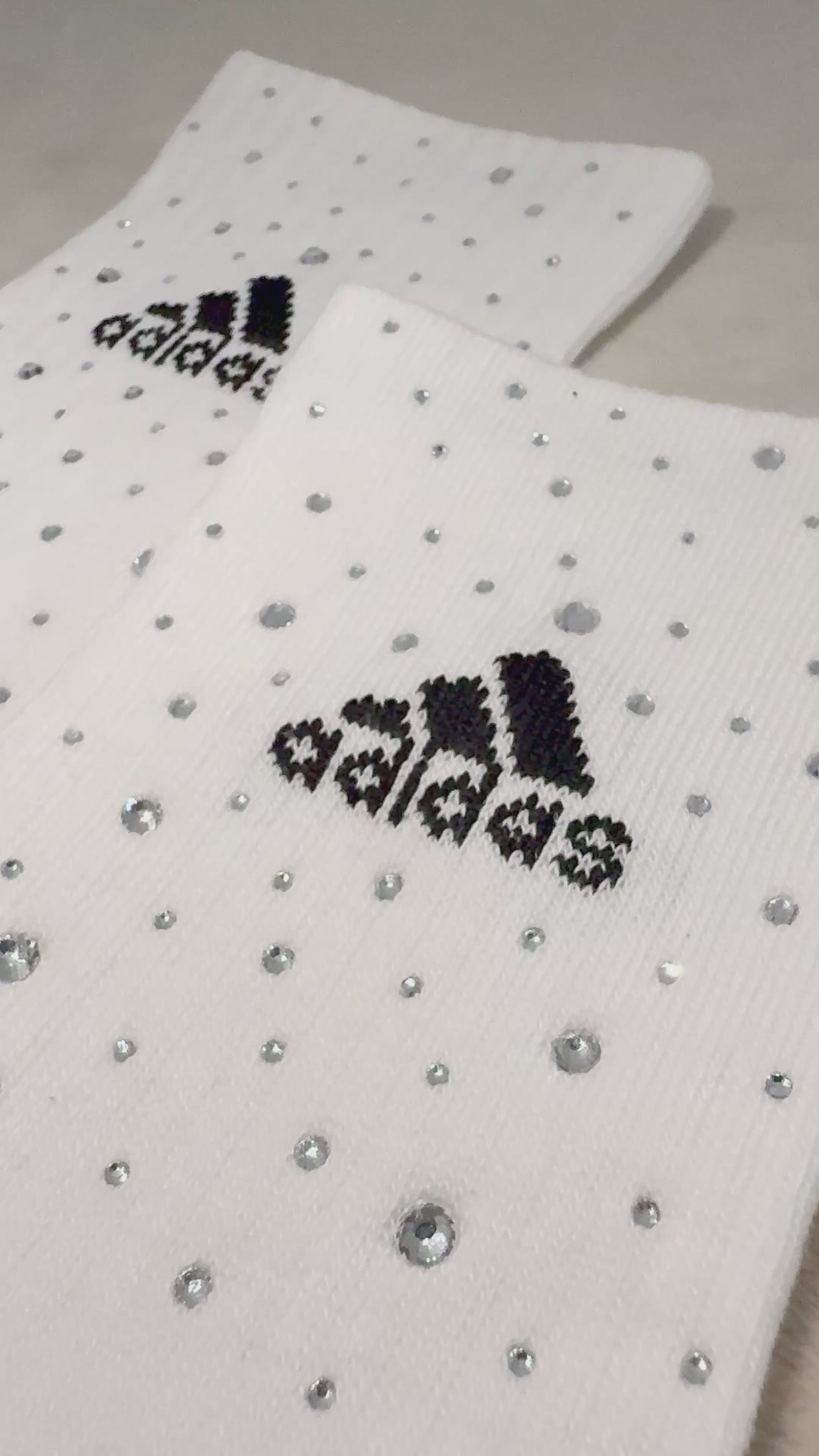 Calzini Adidas Bianchi con Brillantini argento